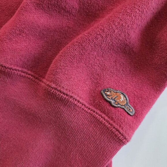 Roots Hoodie Men L Red LS 2 Way Zip Pockets Maple Leaf Beaver Embroidery Canada - Picture 10 of 15